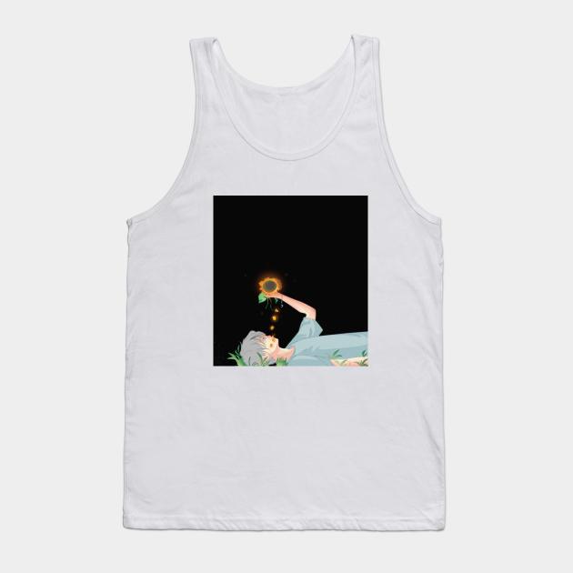 man and sunflower Tank Top by aesthetic shop